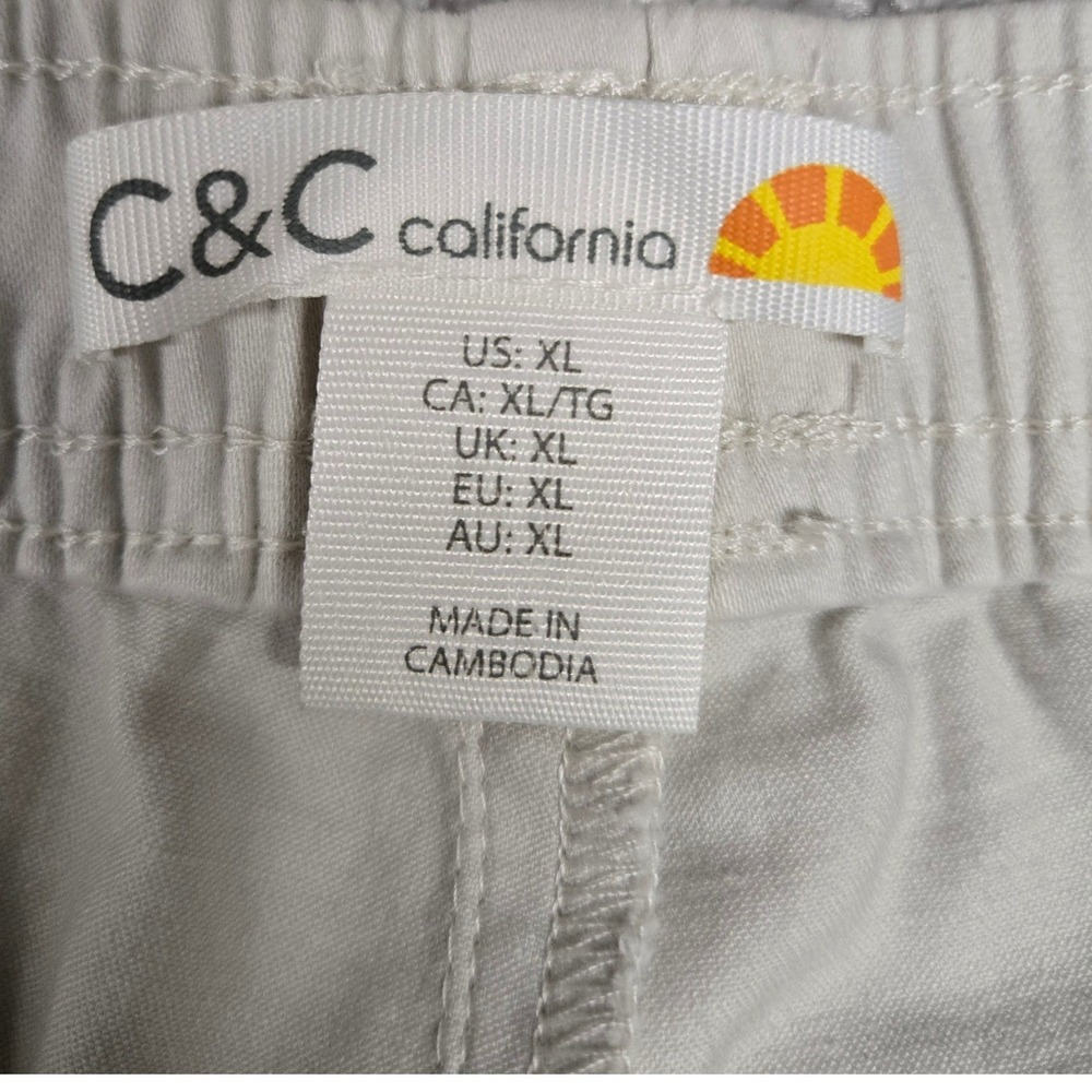 C&C California Pull On Jogger Pants Sand Beige Cotton Blend Women's Size XL - Picture 3 of 9